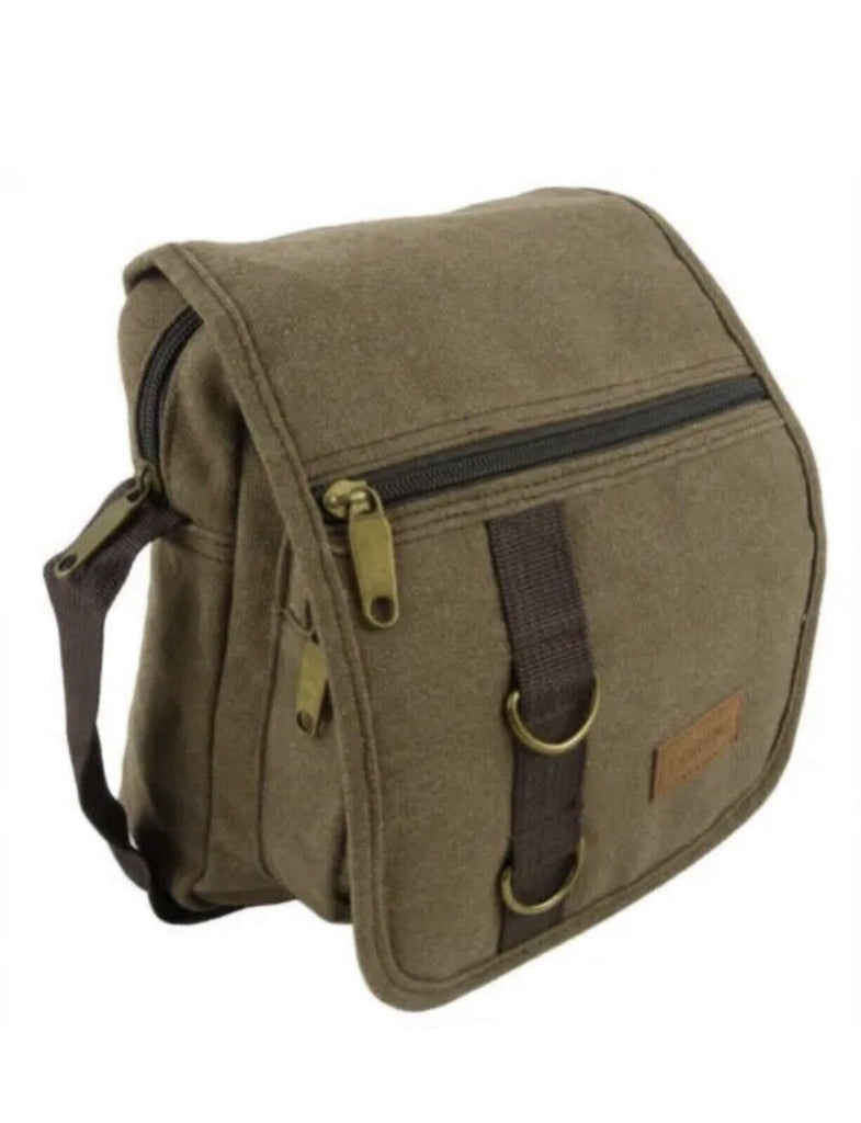 Lorenz Unisex Multi Purpose Small Canvas Cross Body Shoulder Travel Utility Bag