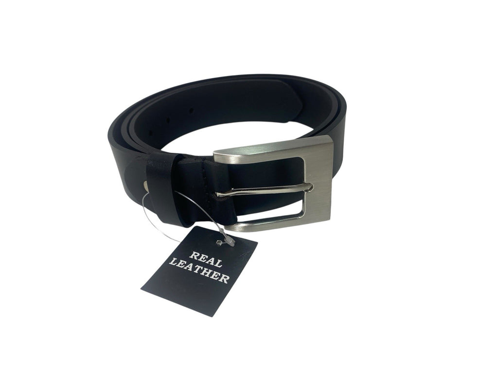Mens 100% Full Grain Leather 1.5" (38mm) Wide Belt Black XL 40-44" New