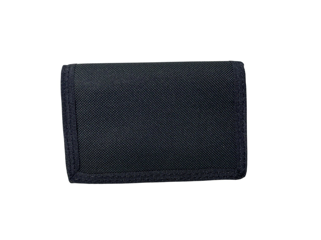 Fabretti Unisex Trifold Strong Canvas Notes Coins Card Wallet Purse Black