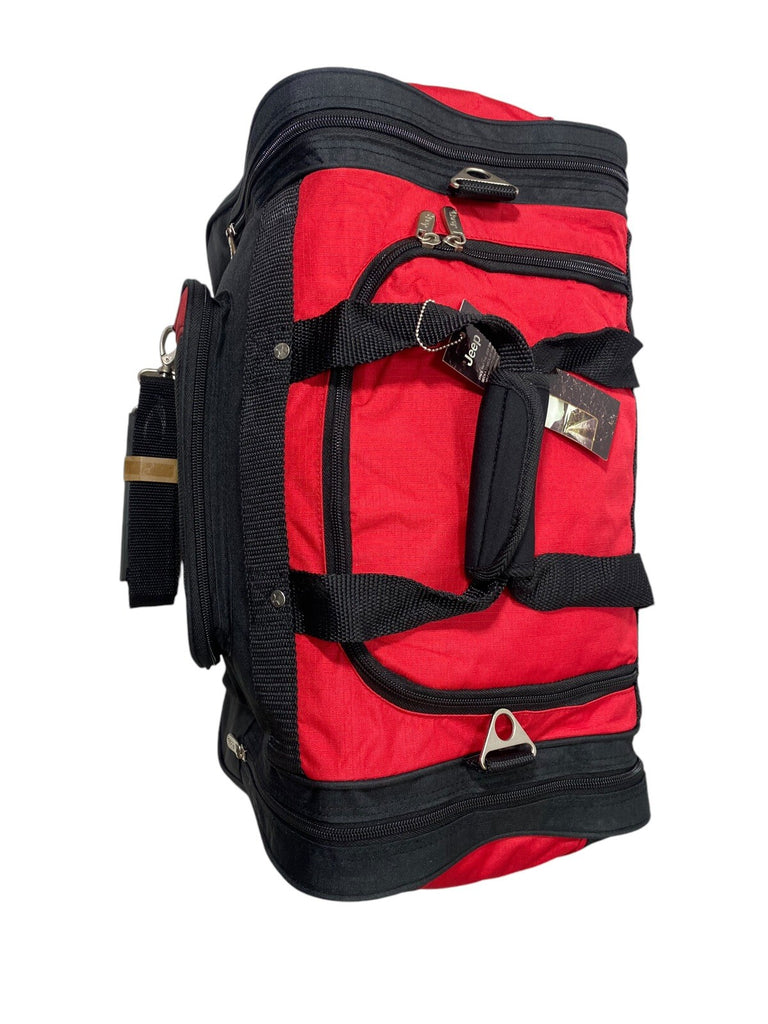 Jeep 24" Holdall Gym Sports Weekend Duffel Travel Bag Black/Red New