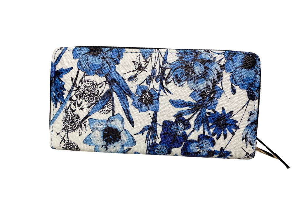 Ladies Designer Style Floral Flower Print Clutch Purse Wallet Card Coin Holder