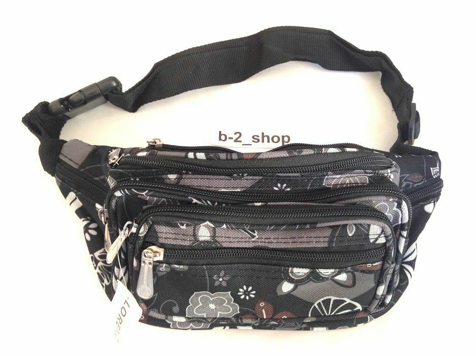 Lorenz Polyester Floral Money Belt Waist Pouch Fanny Pack Hip Bag Travel Holiday