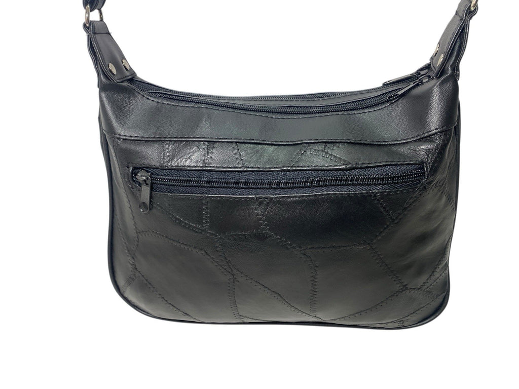 Lorenz Patchwork Leather Twin Top Leather Handbag Shoulder Cross Body Bag New