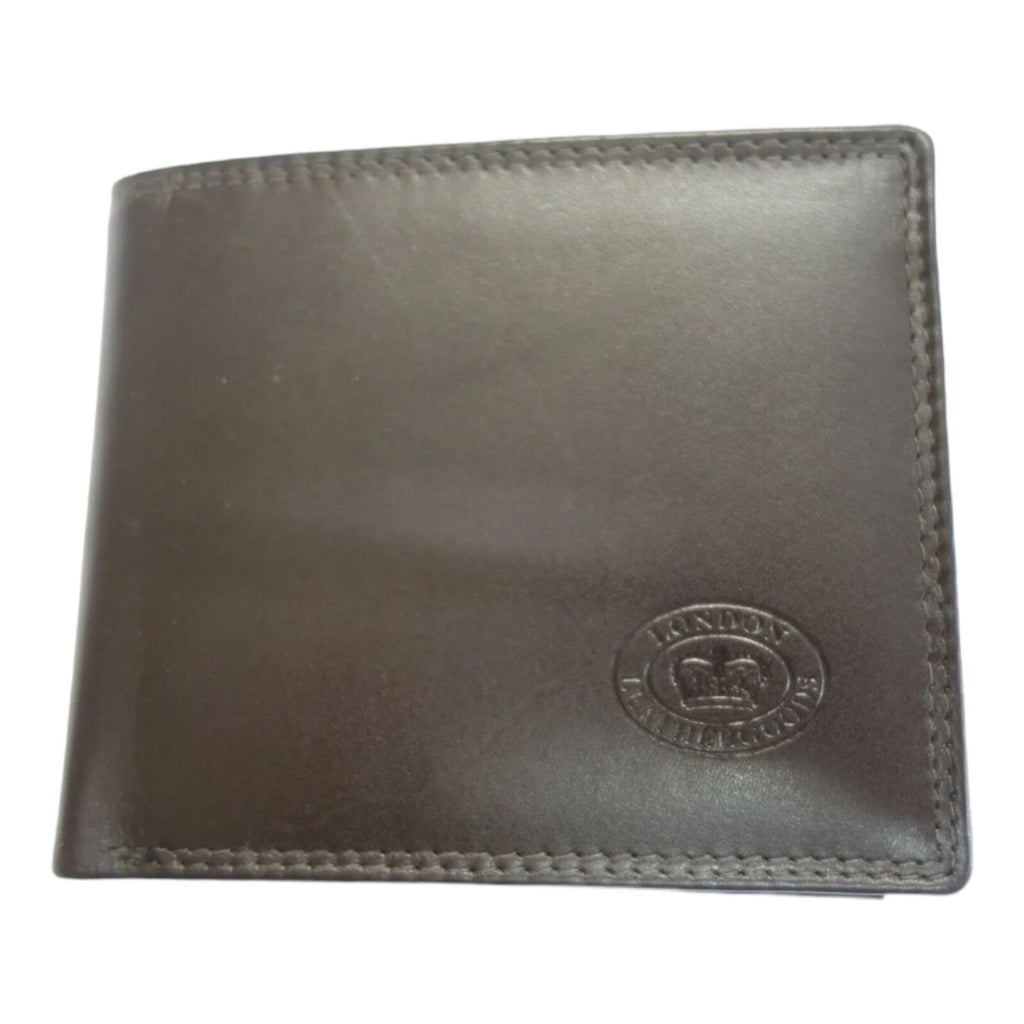 London Leather goods Mens Soft Leather Bifold Wallet Credit Card Notes Coins New