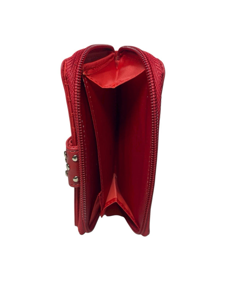 Fabretti Ladies Bifold Faux Leather Zip Around Coin Credit Card Notes Purse New