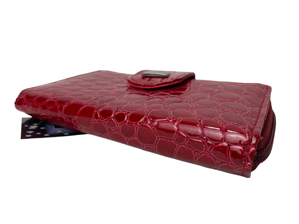Fabretti Ladies Croc Fashion Purse Clutch Credit Card Wallet Coin Notes New
