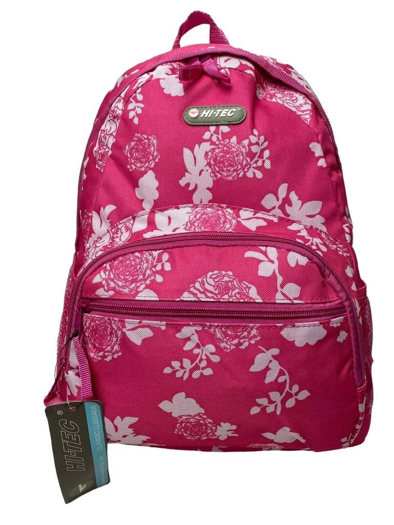 Hi Tec Ladies Flower Print Backpack Rucksack School Gym College Work Travel New
