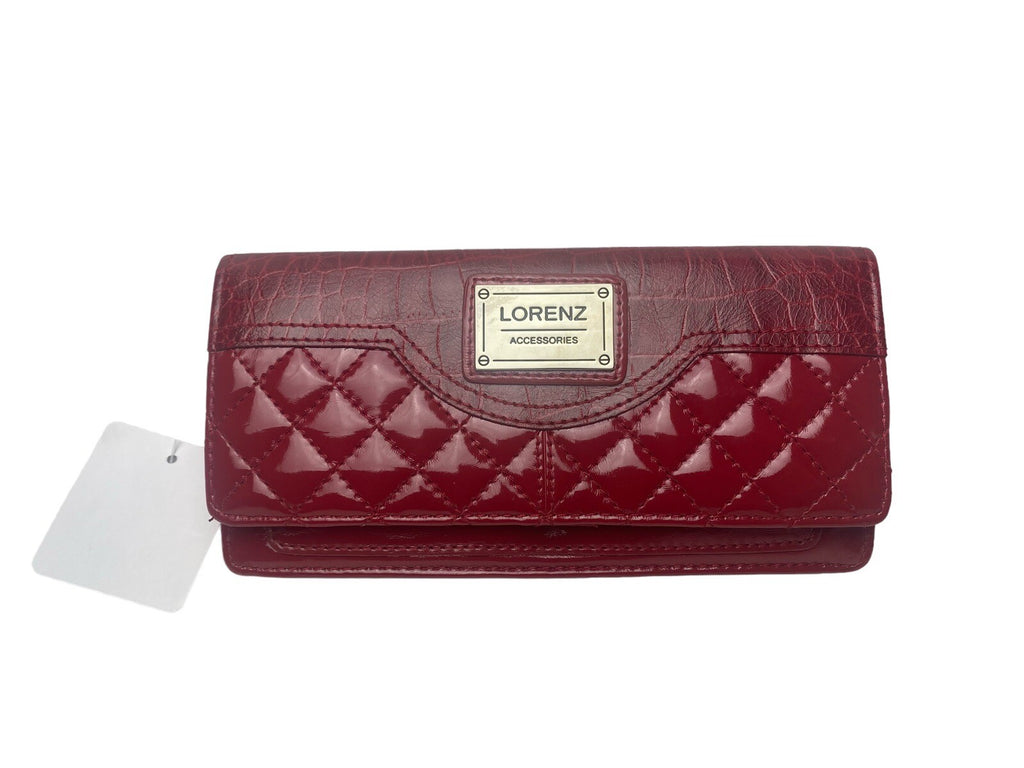 Lorenz Ladies Quilted Patent Purse Credit Card Wallet  Notes Coins Clutch New