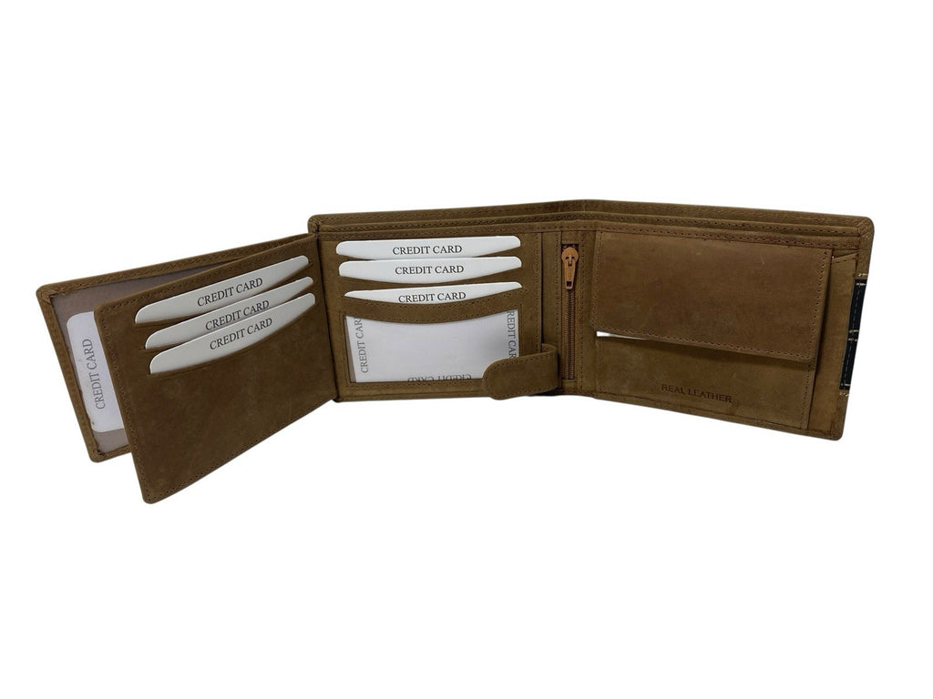 Lorenz Premium Quality Real Super Soft Hunter Leather Wallet Credit Card Holder