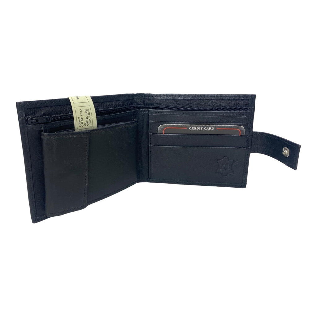 Fabretti Mens Real Leather Bifold Wallet With Detachable Card Holder New