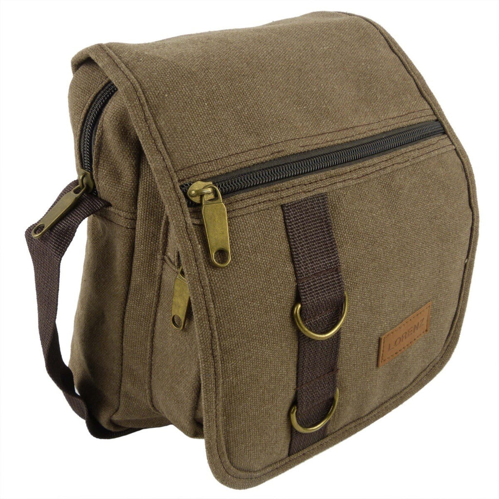 Lorenz Unisex Multi Purpose Small Canvas Cross Body Shoulder Travel Utility Bag