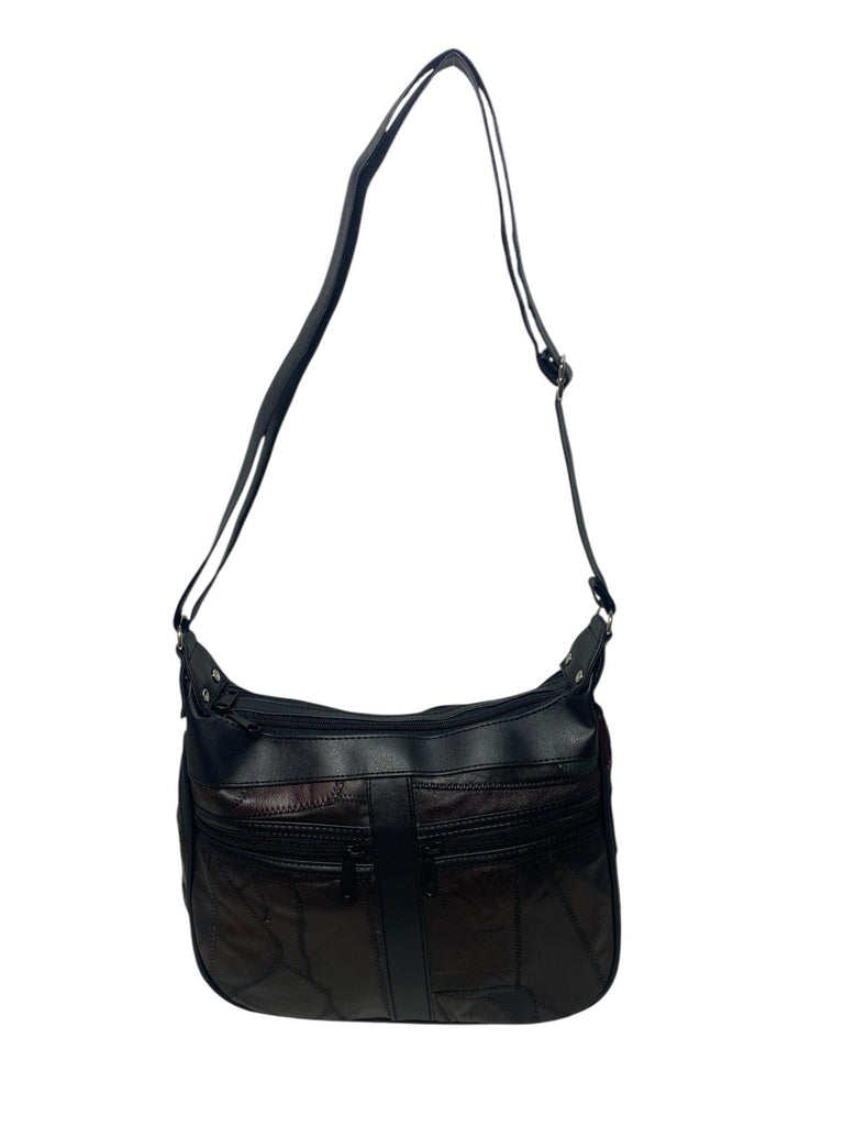 Lorenz Patchwork Leather Twin Top Leather Handbag Shoulder Cross Body Bag New