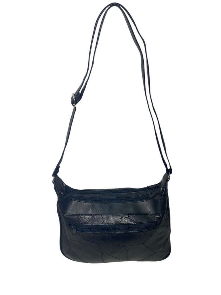 Lorenz Patchwork Leather Twin Top Leather Handbag Shoulder Cross Body Bag New