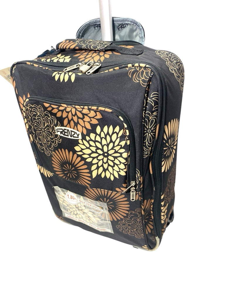 Frenzy 21" Lightweight 2 Wheel Carry On Hand Cabin Luggage Suitcase 36L Black