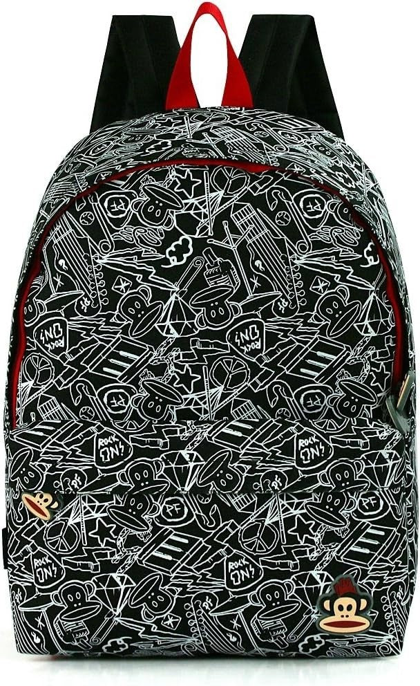 Official Paul Frank Julias Monkey Graffiti Front Pocket Large Backpack Bag New