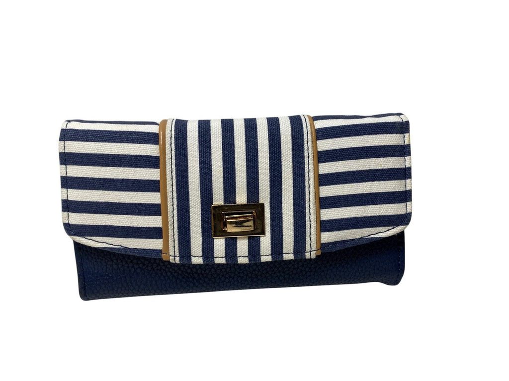 Fabretti Ladies Envelope Purse Striped Clutch Coin Credit Card Wallet New