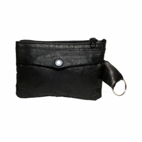 Mens Womens Soft Sheep Napa Black Leather Key/Coin Purse by Lorenz With Key Ring