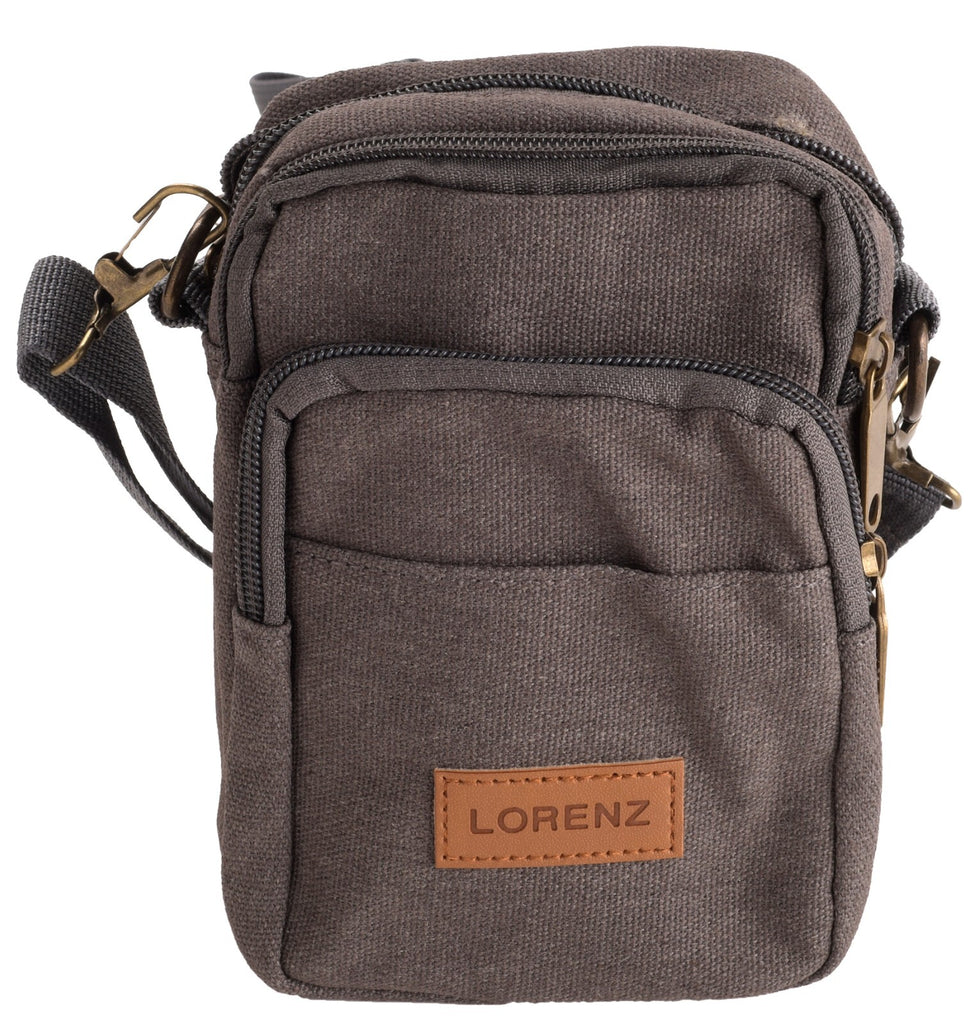 Lorenz Unisex Multi Purpose Small Canvas Cross Body Shoulder Travel Utility Bag