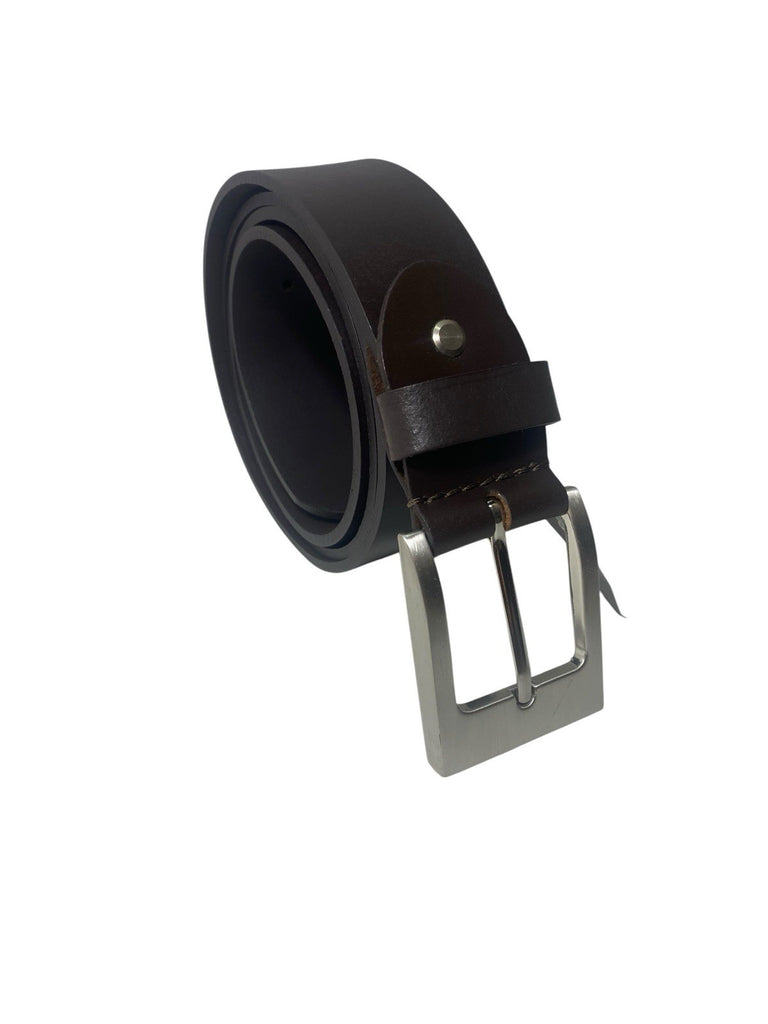 Mens 100% Full Grain Leather 1.5" (38mm) Wide Belt Brown XL 40-44" New