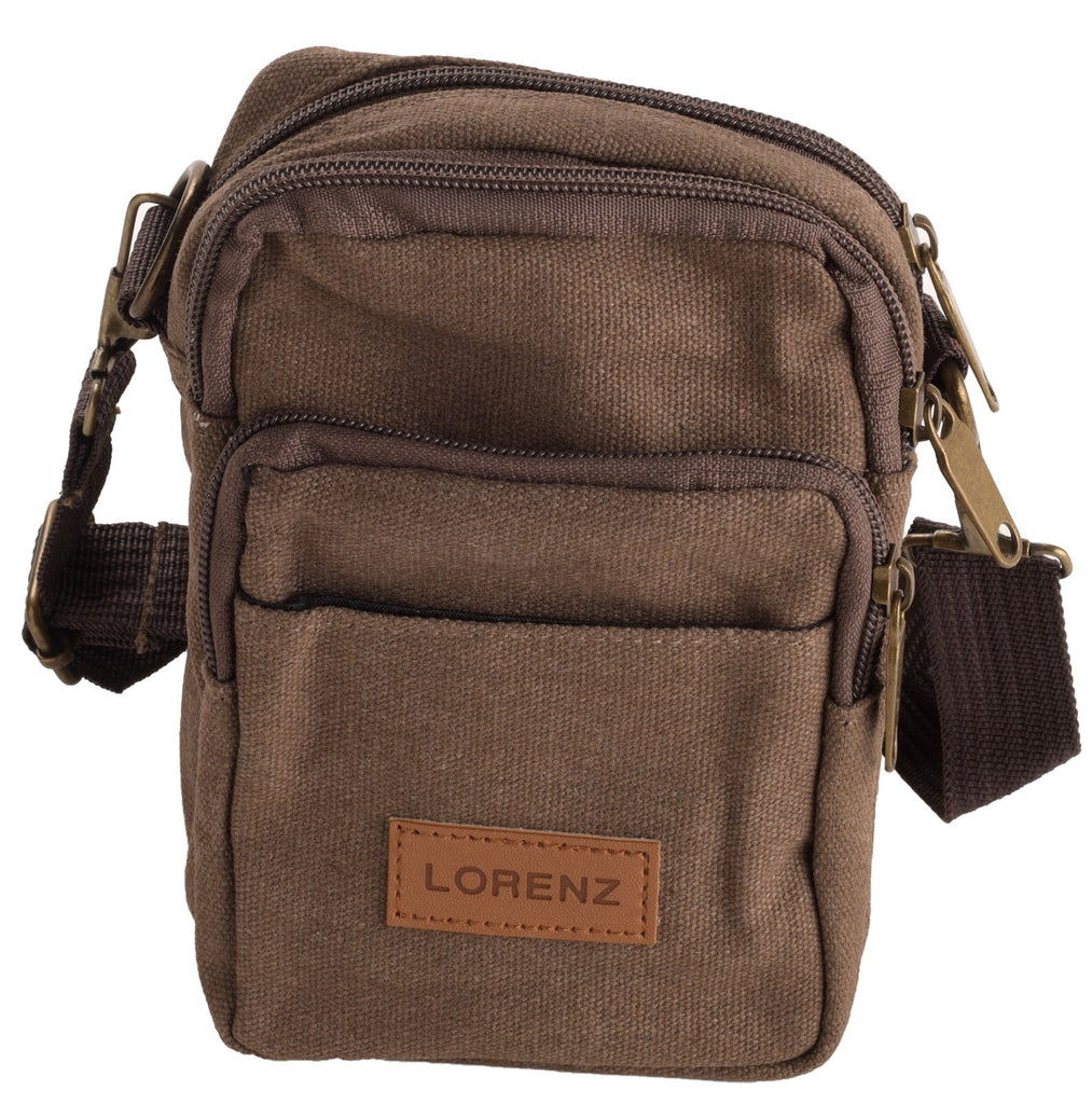 Lorenz Unisex Multi Purpose Small Canvas Cross Body Shoulder Travel Utility Bag