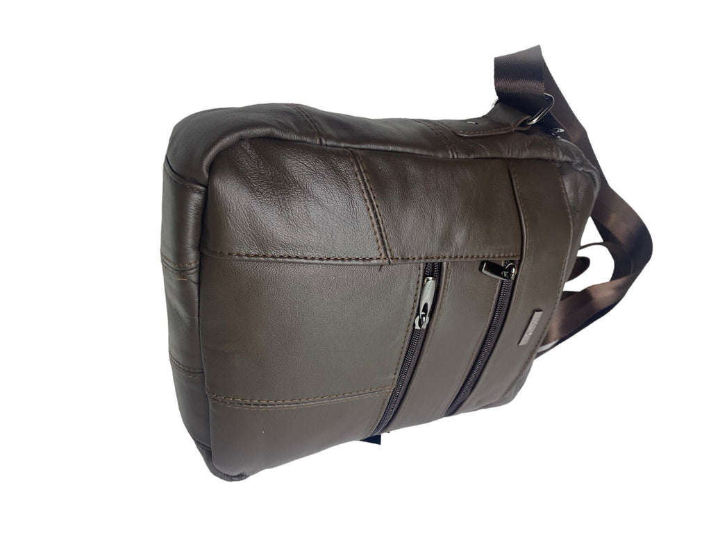 Lorenz Real Leather Unisex Casual Cross Body Bag Shoulder Bag Messenger Bag