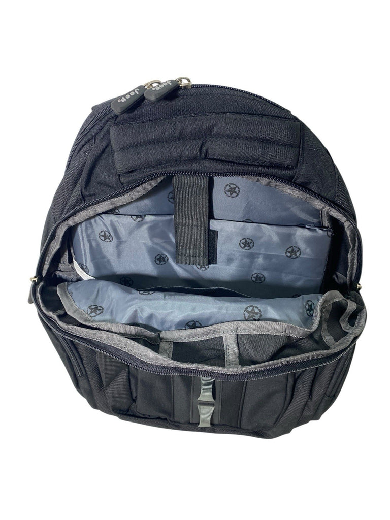 Jeep School College Laptop Work Travel Large Backpack Rucksack Bag (Black)