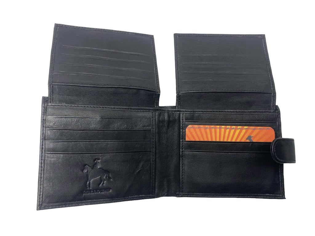 Gents Mens Leather Flip Up Wallet Credit Card Purse Coin Pouch
