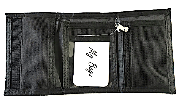 Unisex Sports Trifold Canvas Notes Coins Card Wallet Purse Black New