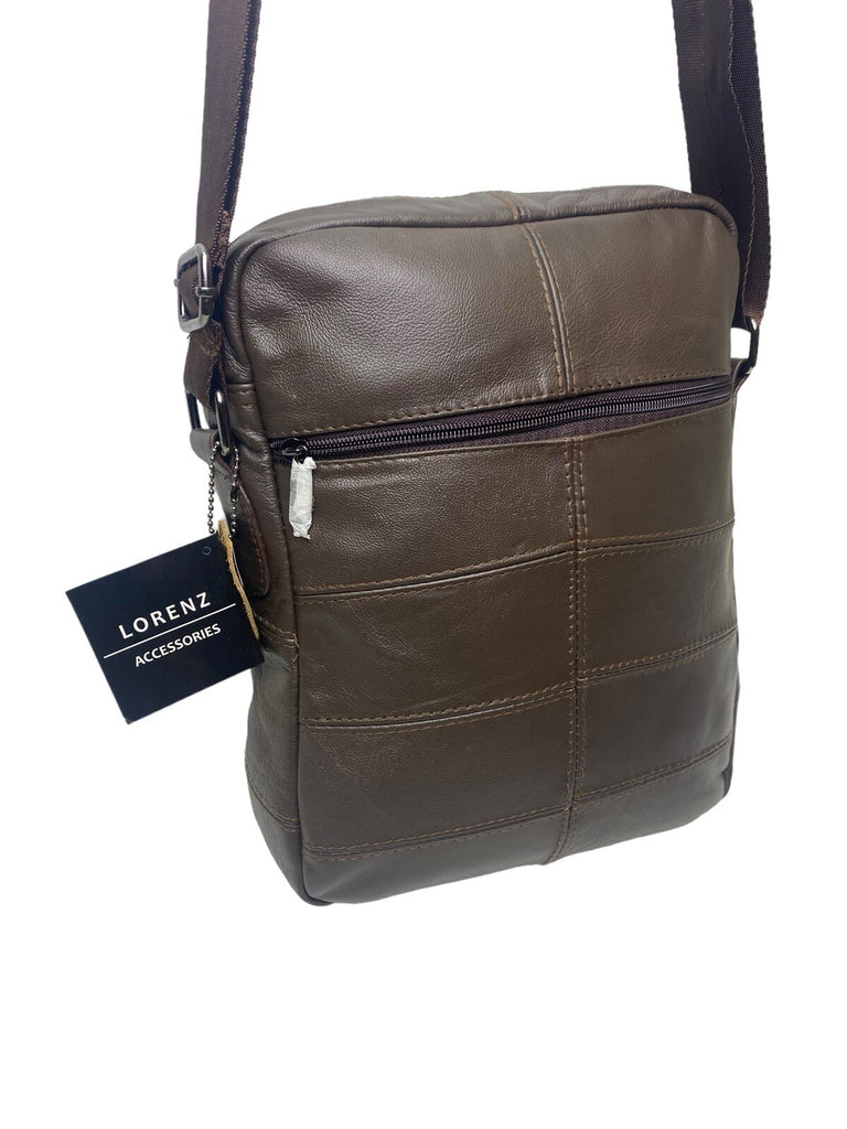 Lorenz Real Leather Unisex Casual Cross Body Bag Shoulder Bag Messenger Bag