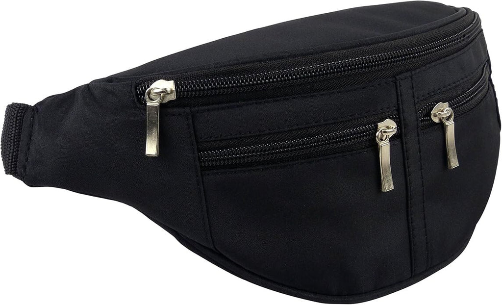 Unisex Black Bum Bag Waist Fanny Pack Travel Hip Adjustable Belt Bag Purse Pouch