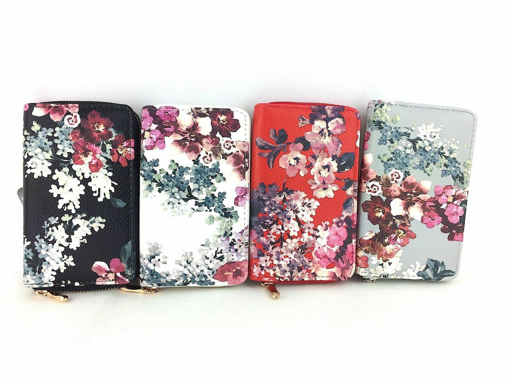 Ladies Floral Zip Fashion Clutch Coin Credit Card Purse Victoria & Albert Style
