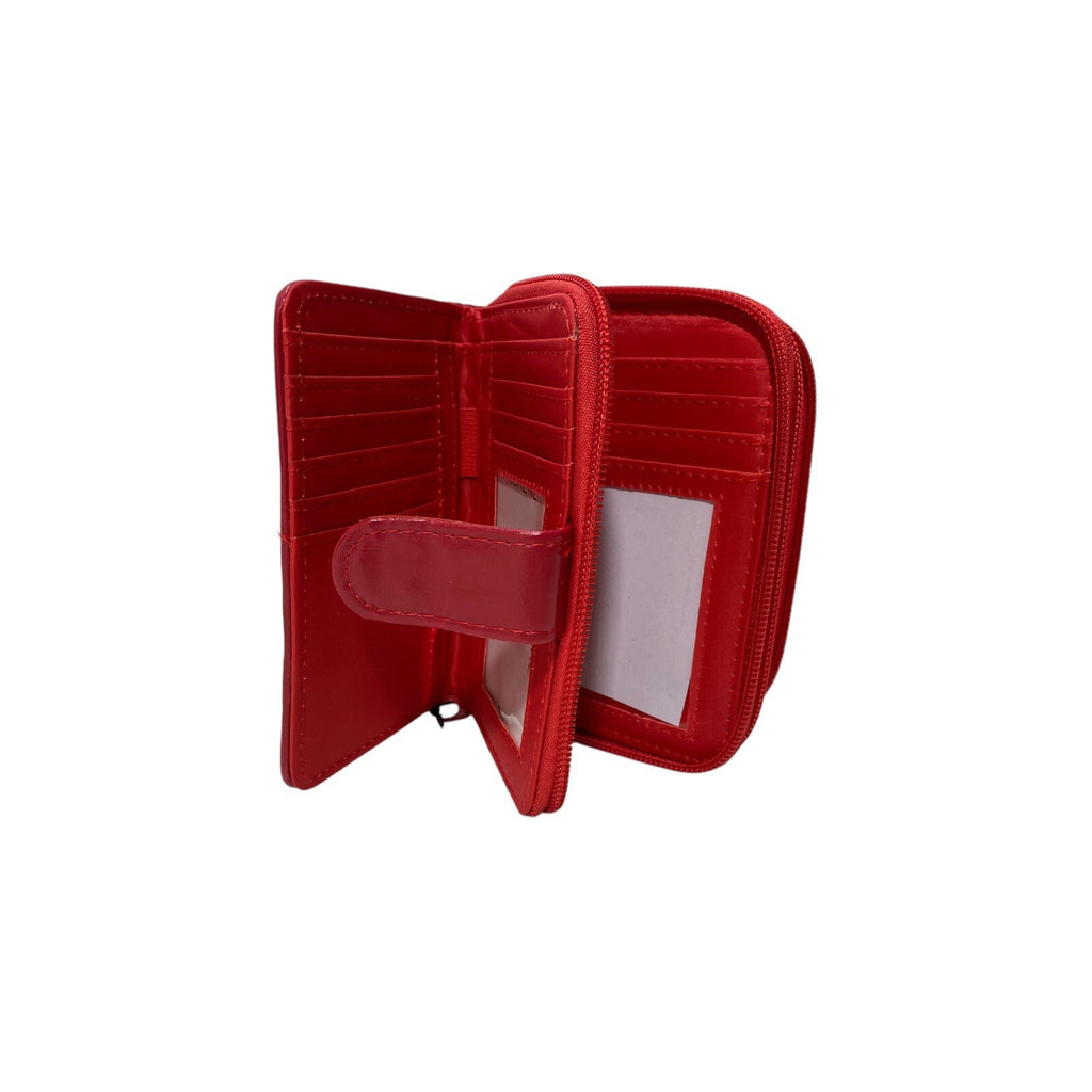 Lorenz Soft Leather Patchwork Twin Zip Round Purse Wallet ID Window