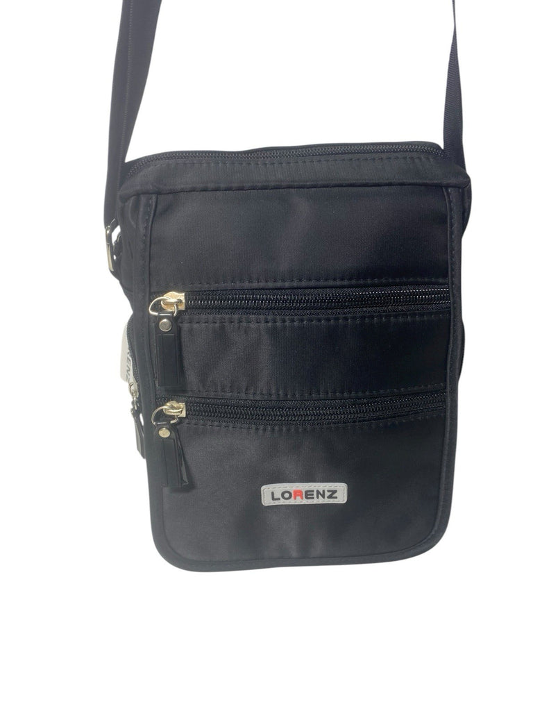 Lorenz Unisex Nylon Travel Bag Multiple Zipped Pockets & Adjustable Strap New