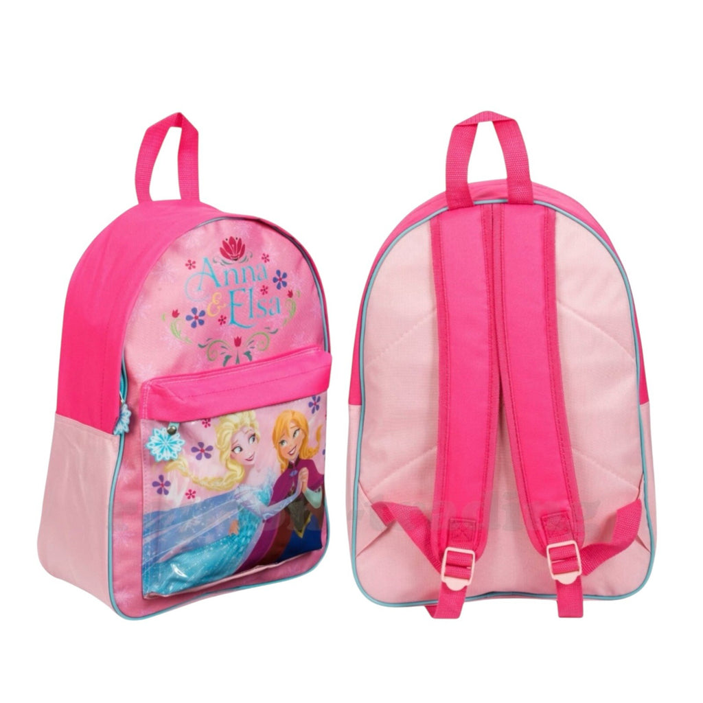 Disney Frozen Anna Elsa Large Backpack With Front Pocket New