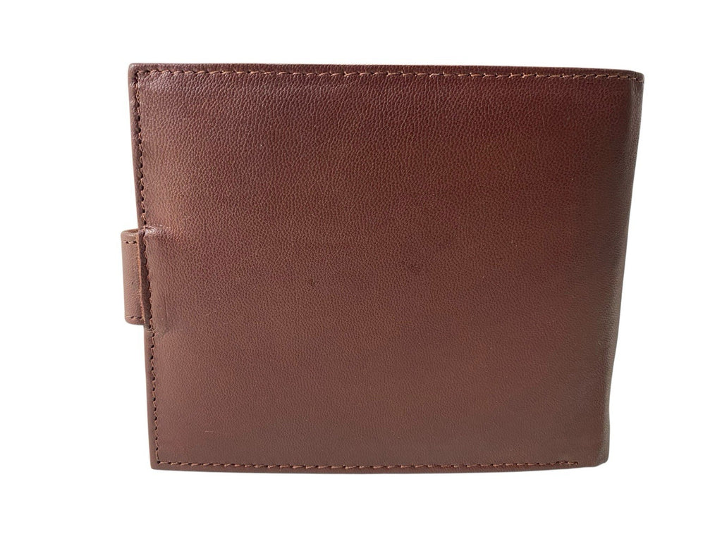 Gents Mens Soft Leather Bifold Credit Card Holder Purse Notes Coins Wallet Brown