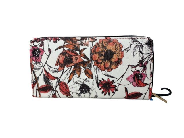 Ladies Designer Style Floral Flower Print Clutch Purse Wallet Card Coin Holder