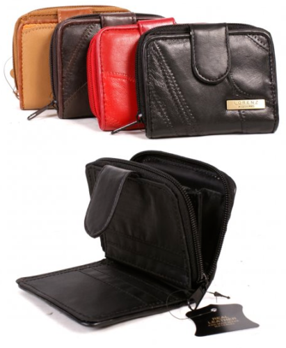 Lorenz Ladies Small Soft Leather Patchwork Credit Card Purse Wallet New