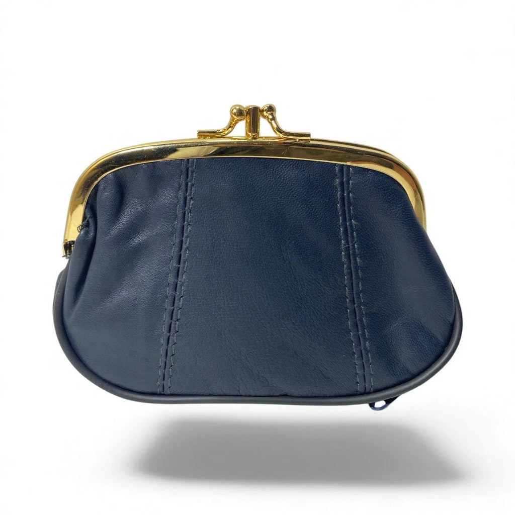 Ladies Soft Leather Large Triple Frame Clip Top Clasp Coin Purse Wallet Pouch