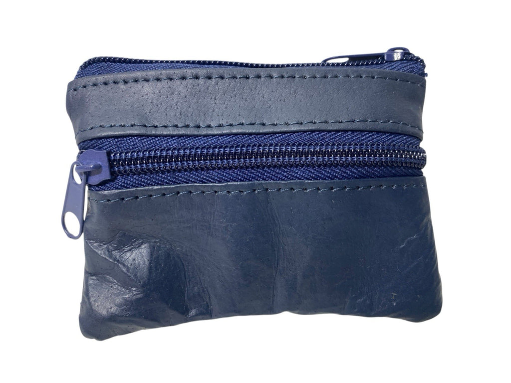 Fabretti Soft Genuine Leather Coin Key Holder Zip Wallet Pouch Keyring Purse New