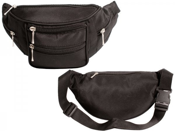 Unisex Microfibre 6 Zip Bum Bag Money Belt Pouch Waist Fanny Pack Travel New
