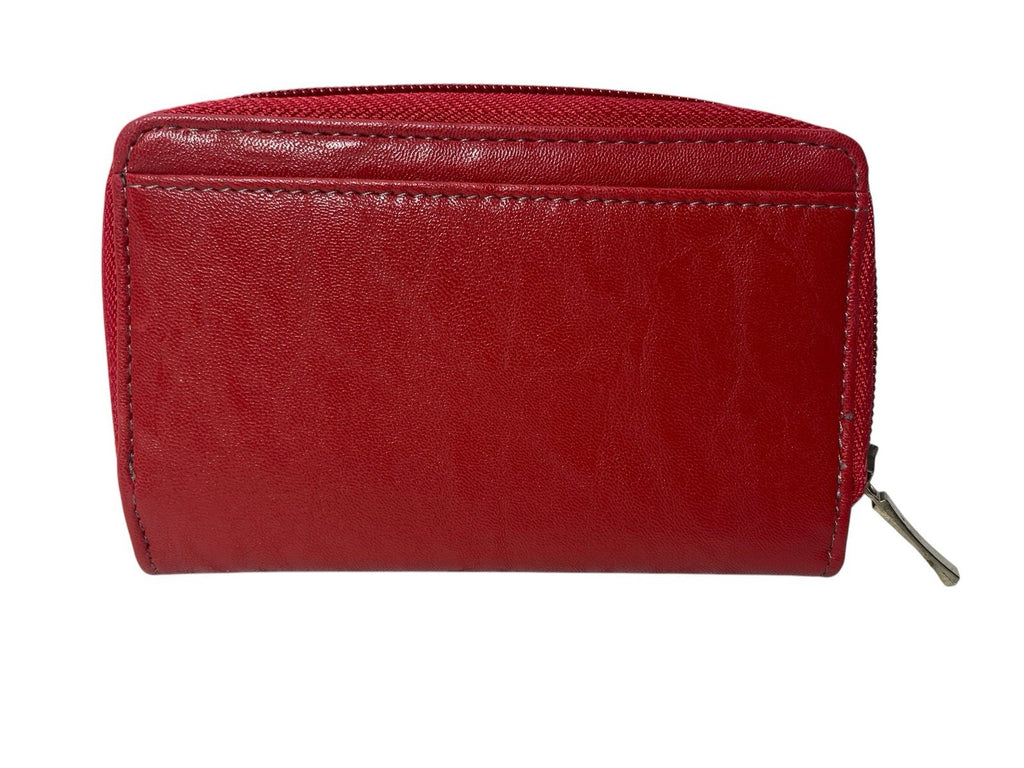 Fabretti Ladies Bifold Faux Leather Zip Around Coin Credit Card Notes Purse New