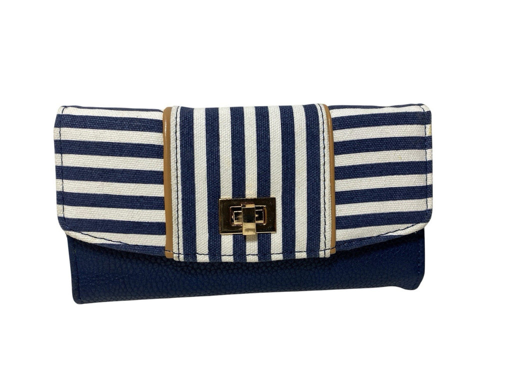 Fabretti Ladies Envelope Purse Striped Clutch Coin Credit Card Wallet New