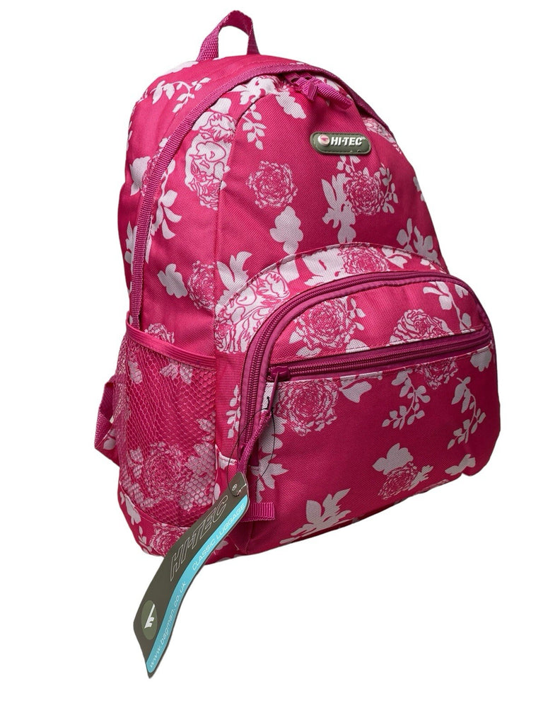 Hi Tec Ladies Flower Print Backpack Rucksack School Gym College Work Travel New