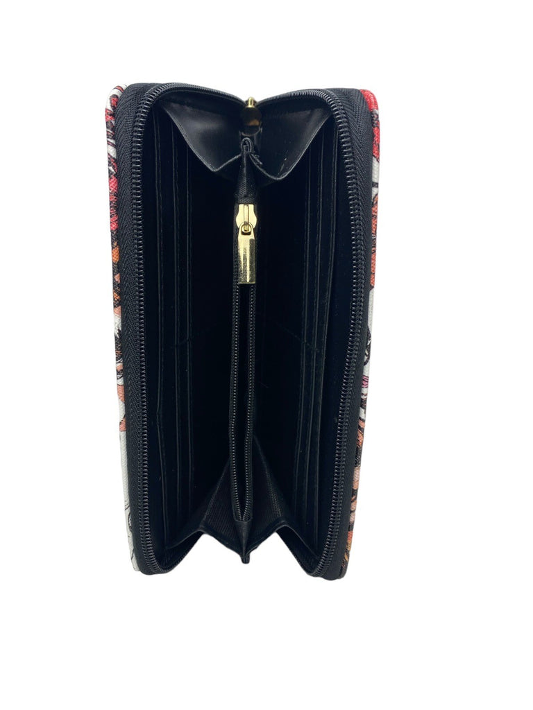 Ladies Designer Style Floral Flower Print Clutch Purse Wallet Card Coin Holder