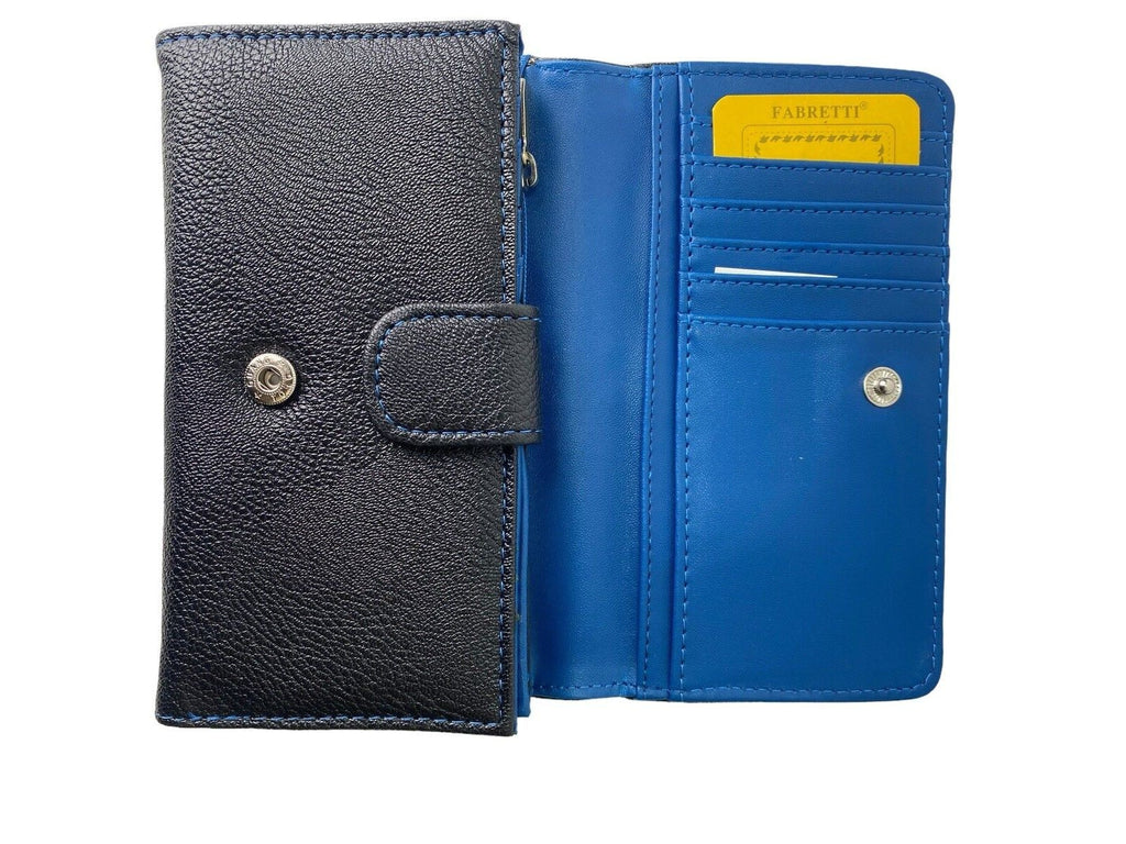 Fabretti Ladies Envelope Purse Clutch Coin Credit Card Wallet New