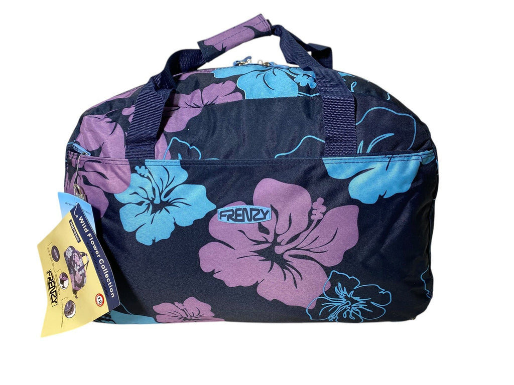 21" Wheeled Holdall Cabin Trolley Flower Sports Luggage Overnight Travel Bag 39L