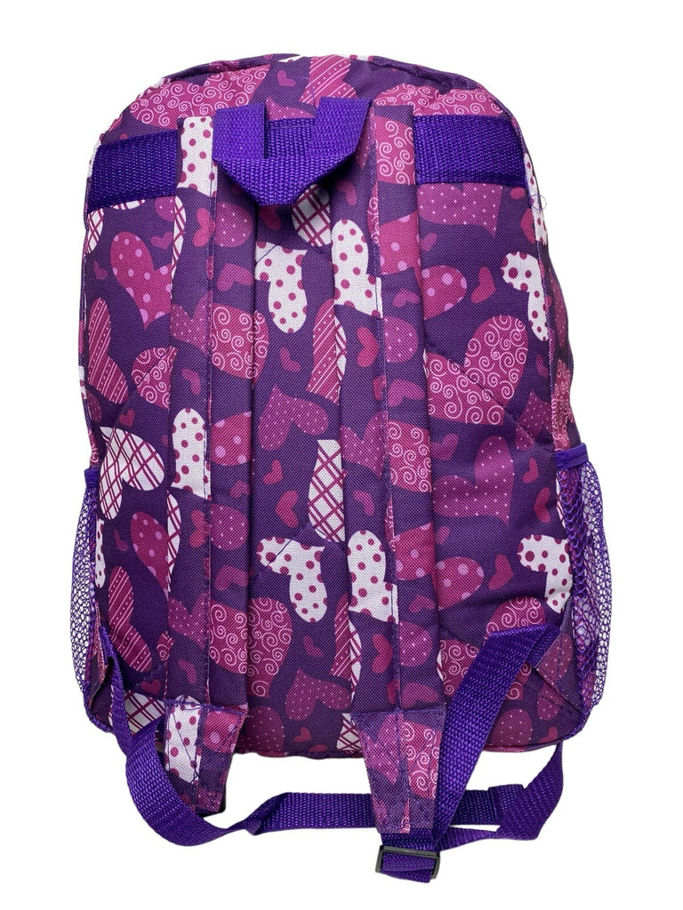 Ladies Hearts Backpack School College Gym Luggage Travel Rucksack Bag New