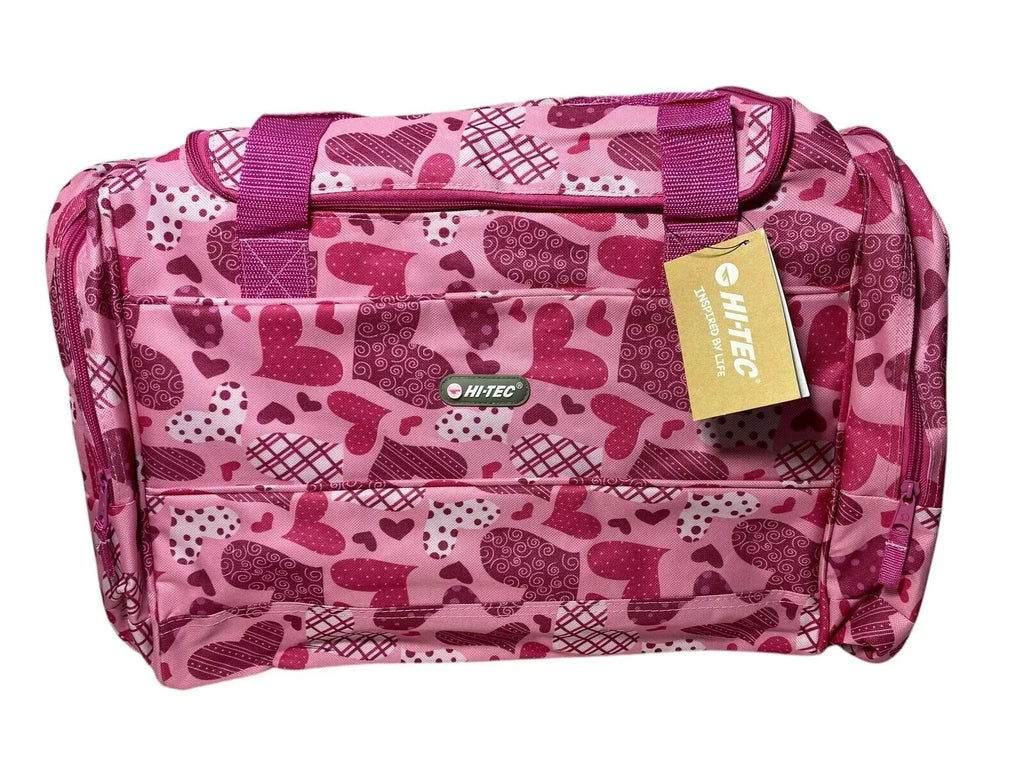 Hi Tec Ladies 22" Hearts Holdall Gym PE Weekend Duffle Overnight Travel Bag New