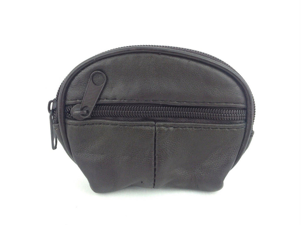 Fabretti Ladies Leather Zip Around Coin Change Wallet Purse Pouch D Brown