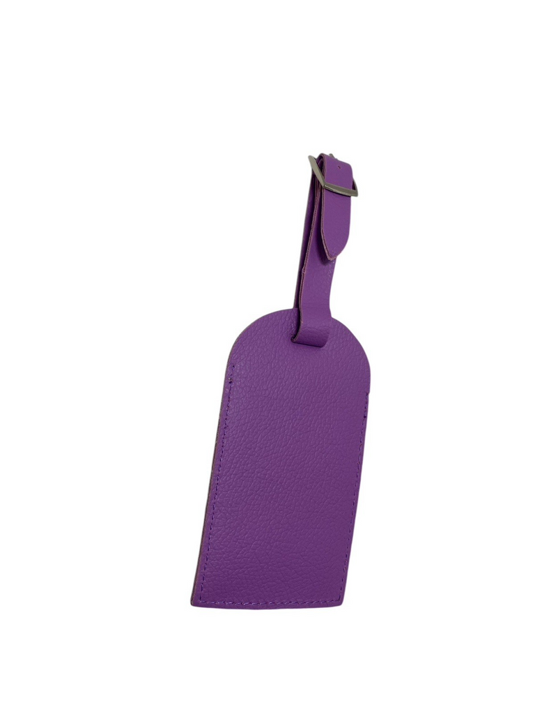 12 X PU Luggage Tag Suitcase Label Address Id Tag Purple Job Lot Car Boot Resale